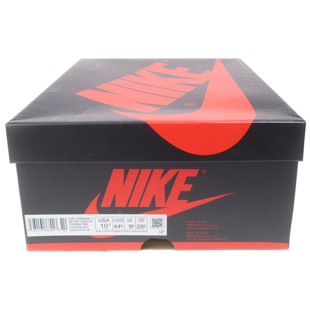 NIKE(ナイキ) AIR JORDAN1 HIGH OG BLOOD LINEエアジョーダン1 ハイカットスニーカー ブラッドライン ブラック/レッド US10.5/28.5cm 555088-062
