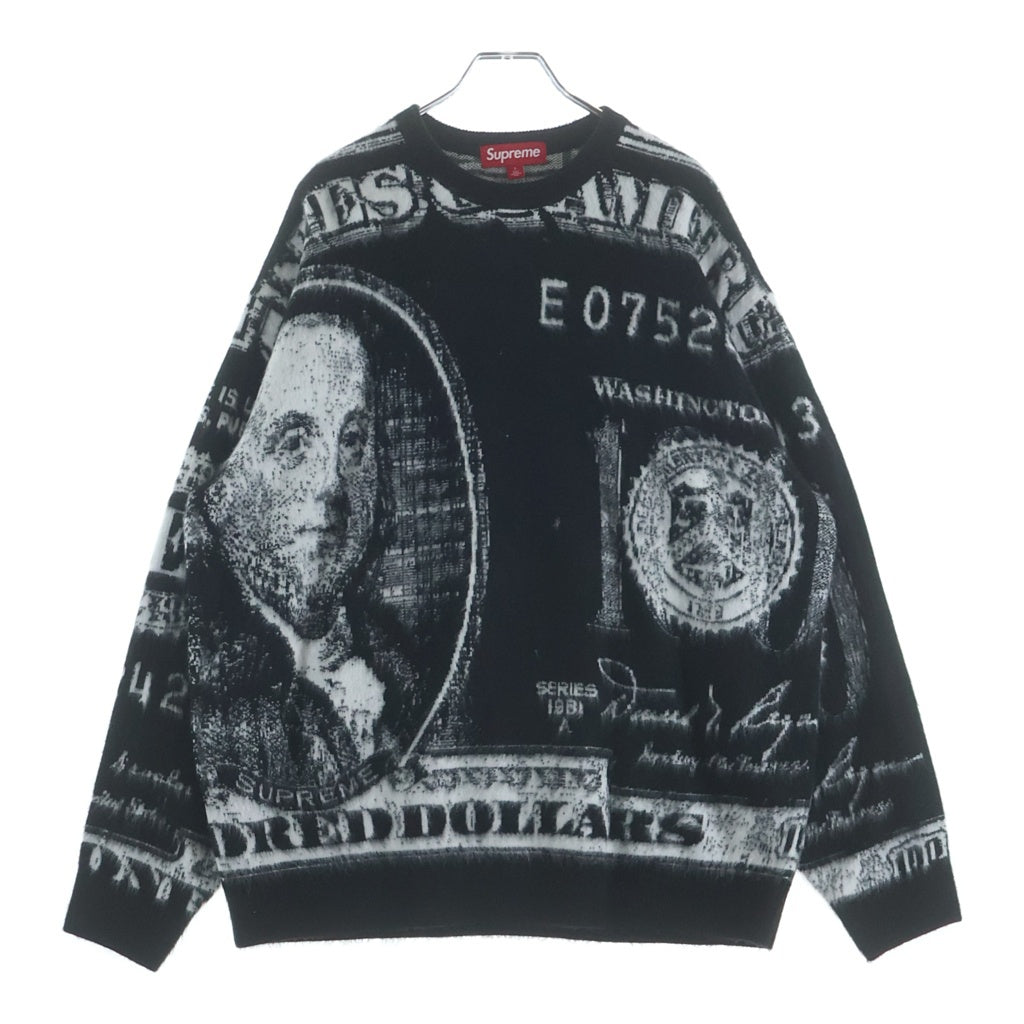 SUPREME(シュプリーム) 25SS Money Sweater マネー スウェットセーター クルーネック 長袖ニット ブラック