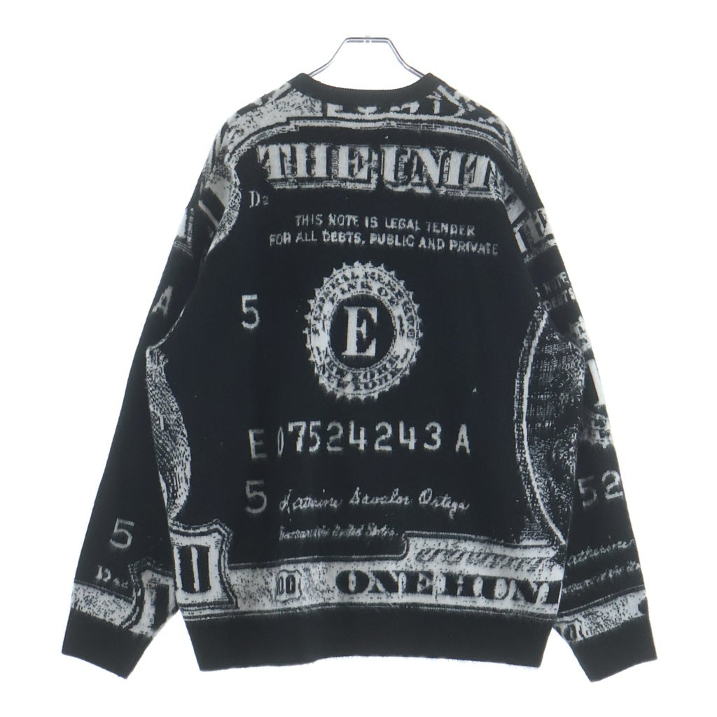 SUPREME(シュプリーム) 25SS Money Sweater マネー スウェットセーター クルーネック 長袖ニット ブラック