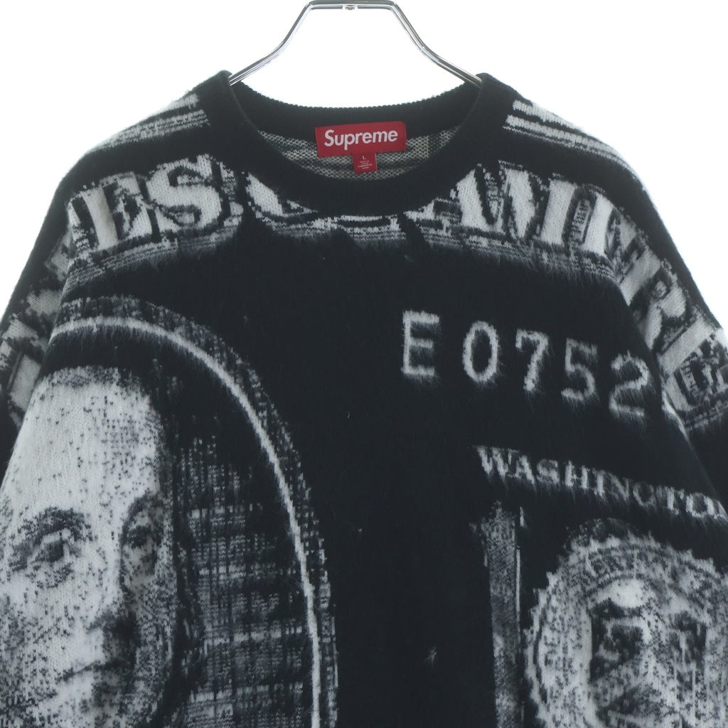 SUPREME(シュプリーム) 25SS Money Sweater マネー スウェットセーター クルーネック 長袖ニット ブラック