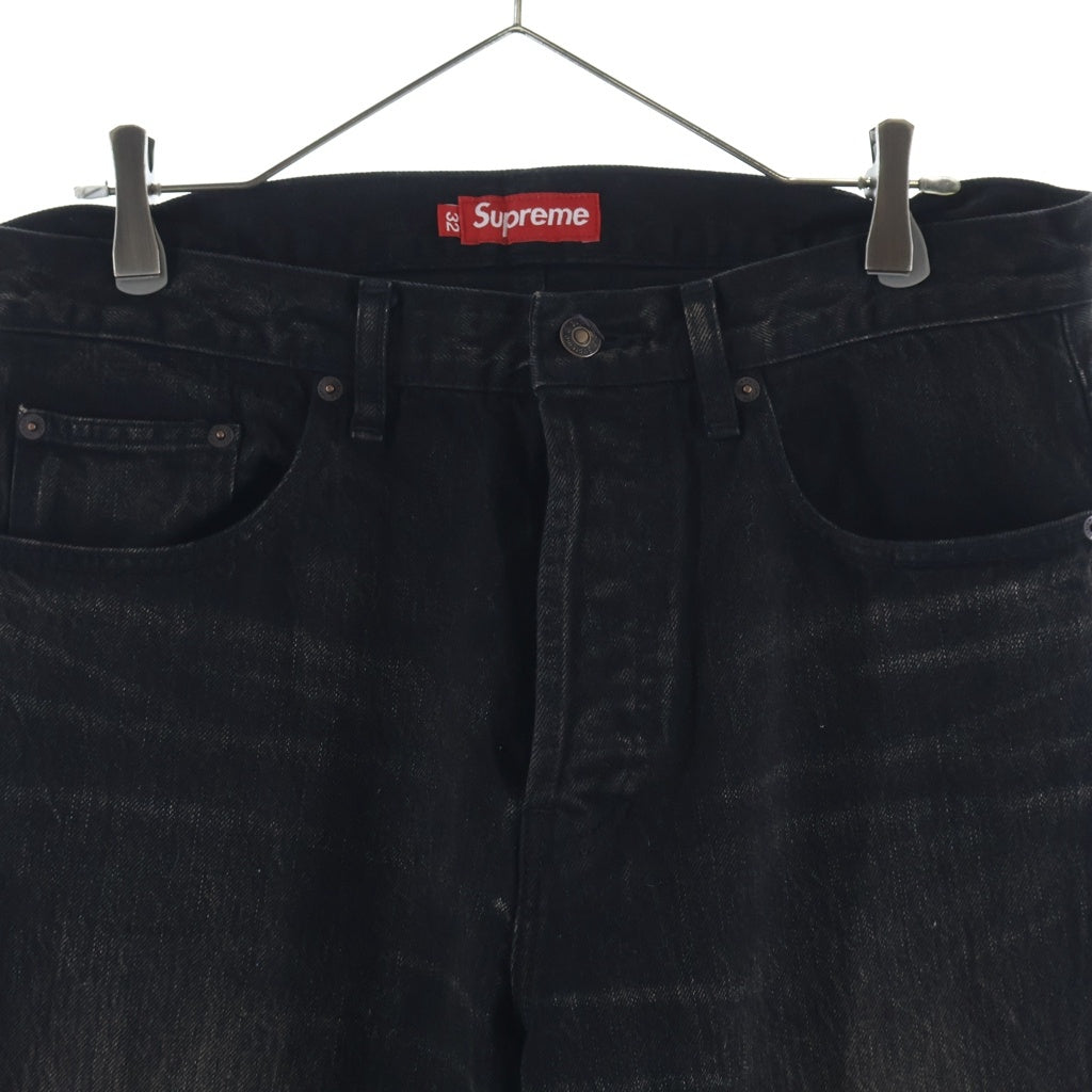 SUPREME(シュプリーム) 26SS Regular Jeans スターロゴ刺繍デニムパンツ ストレートパンツ ブラック