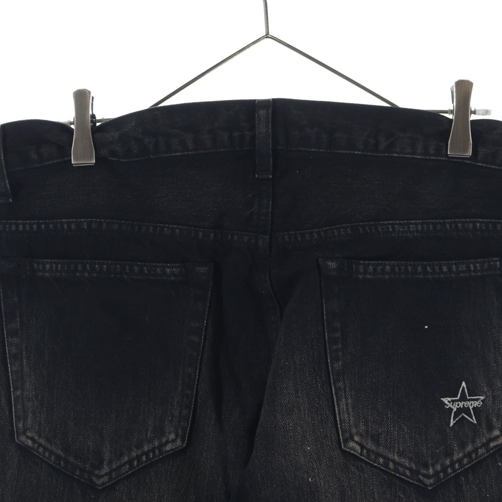 SUPREME(シュプリーム) 26SS Regular Jeans スターロゴ刺繍デニムパンツ ストレートパンツ ブラック