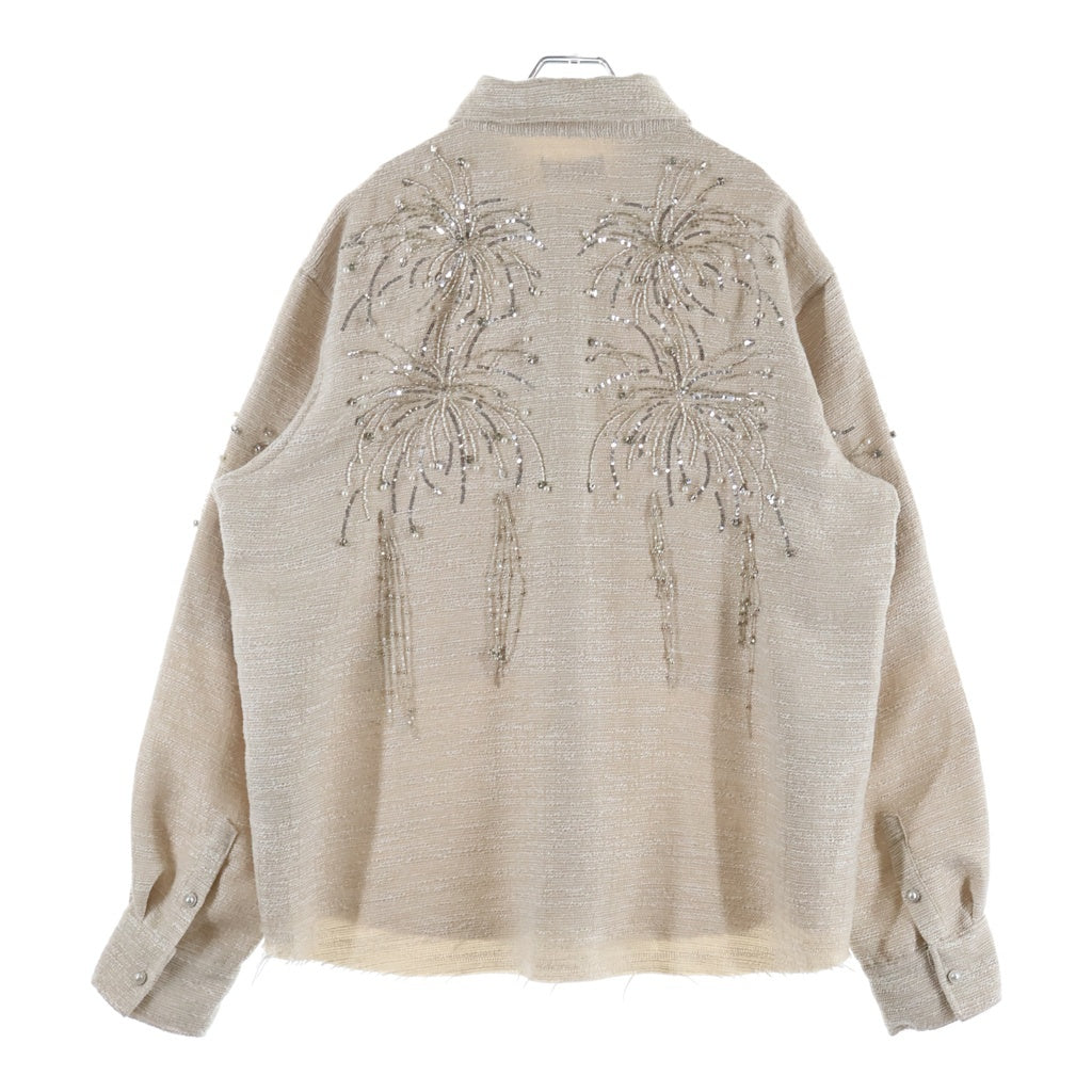 BIRTH OF ROYAL CHILD(バースオブロイヤルチャイルド) 25SS ビジュー装飾 長袖シャツ ベージュ BC25SSLS05
