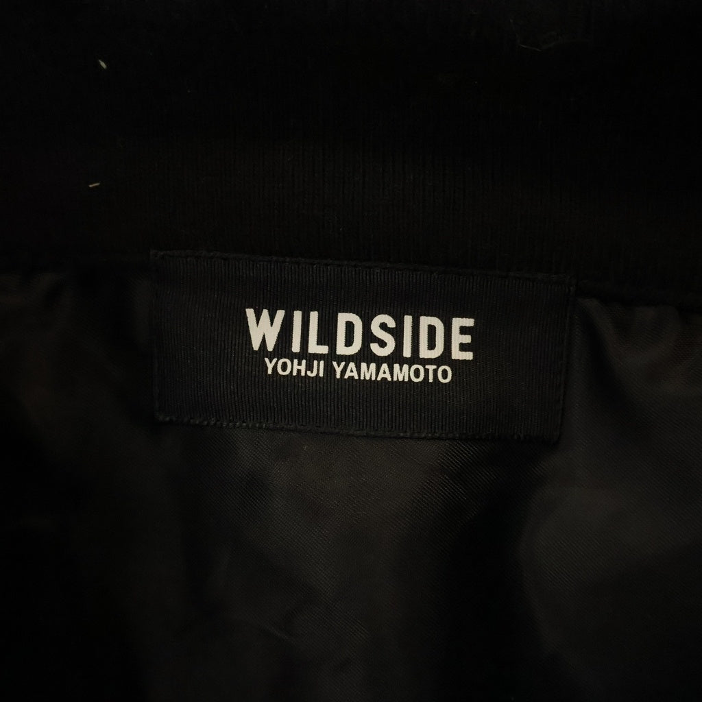 WILDSIDE YOHJI YAMAMOTO(ワイルドサイド ヨウジ ヤマモト) FLOWER EMBROIDERY SWINGTOP フラワー エンブロイダリー スウィングトップ ジップアップ ジャケット ブラック WO-Y03-903