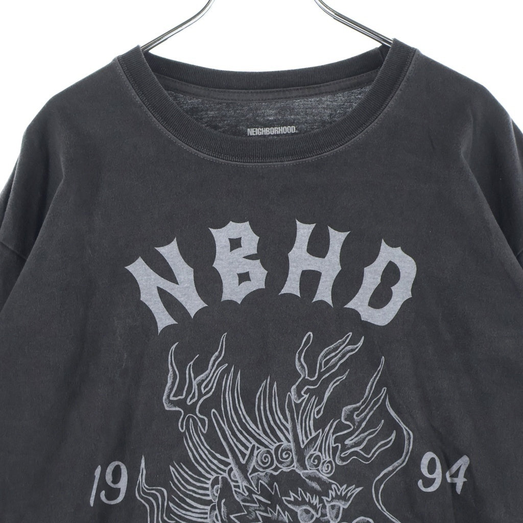 NEIGHBORHOOD(ネイバーフッド) グラフィックプリント クルーネック 長袖Tシャツ カットソー ブラウン 252PCNH-LT14