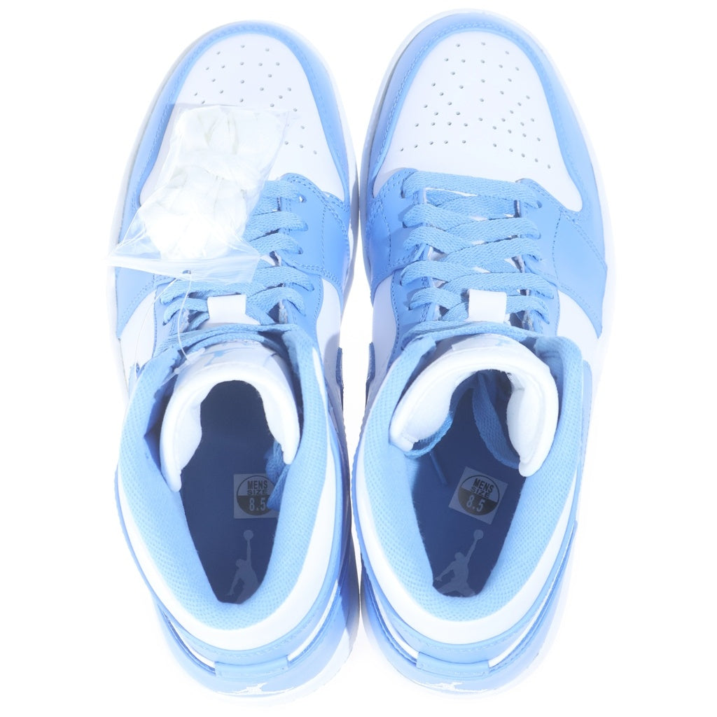 NIKE(ナイキ) 【観賞用 2012年製】 AIR JORDAN MID UNC エアジョーダン1 レトロ ユニバーシティ ブルー ミッドカットスニーカー ホワイト/ブルー US8.5/26.5cm 554724-106