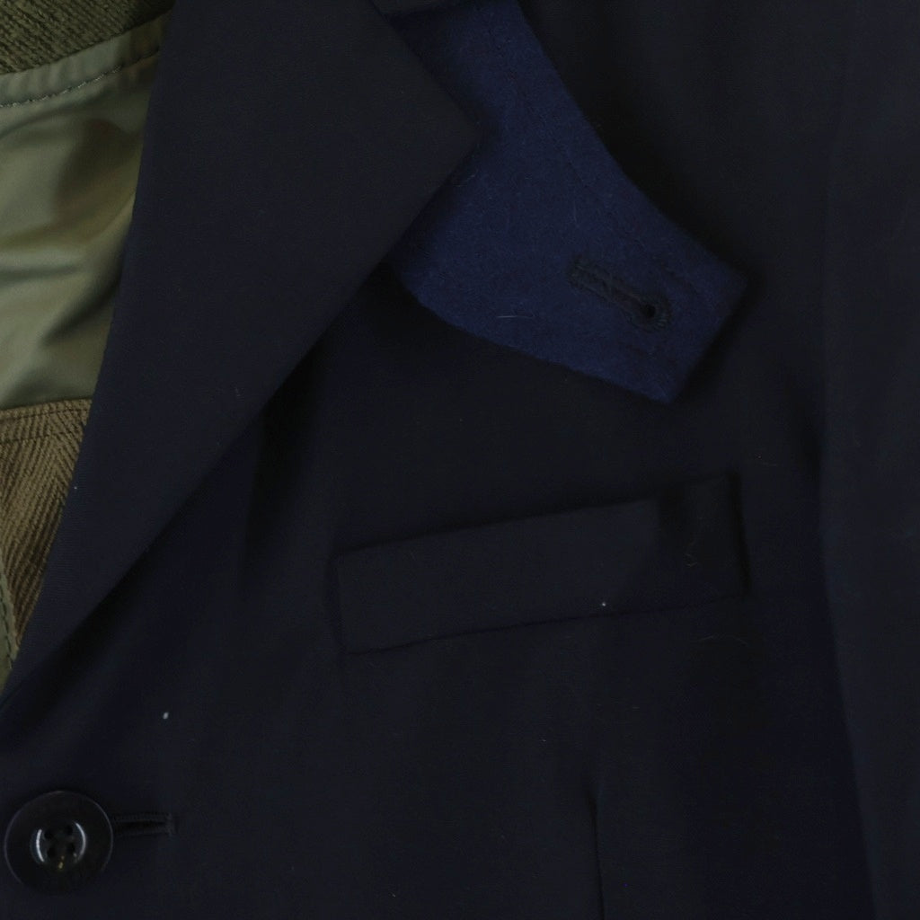 Sacai(サカイ) 21SS SUITING MA-1 ドッキング スーチング ブレザー テーラードジャケット ブルゾン 21-02456M