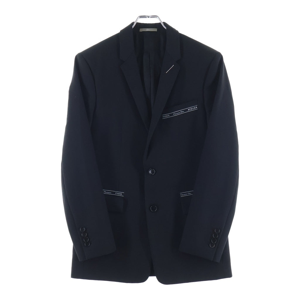 Dior HOMME(ディオールオム) 18AW ウール モヘア アトリエ テープロゴ テーラードジャケット ブラック 833C236X4286 833C236X4286