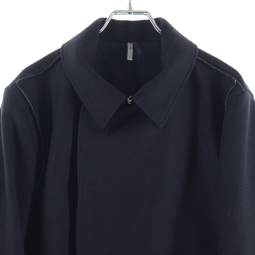 DIOR(ディオール) ウール ダブル ブレスト レザー切り替え ハーフコート ブラック 133C320C0315