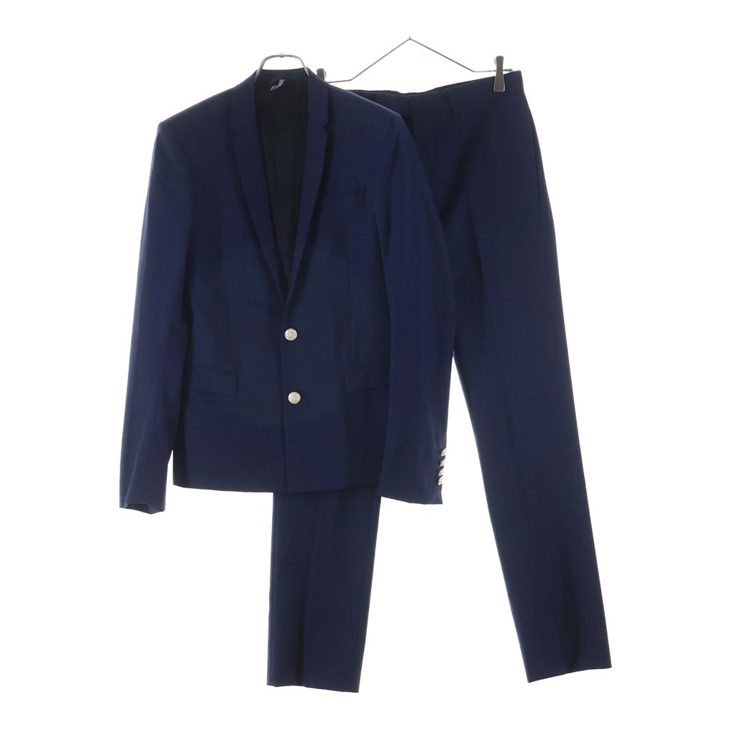 Dior HOMME ディオールオム 13SS ロゴボタン 2B テーラードジャケット スラックスパンツ セットアップ ブルー 363C213M2158 Dior HOMME(ディオールオム) 13SS ロゴボタン 2B テーラードジャケット