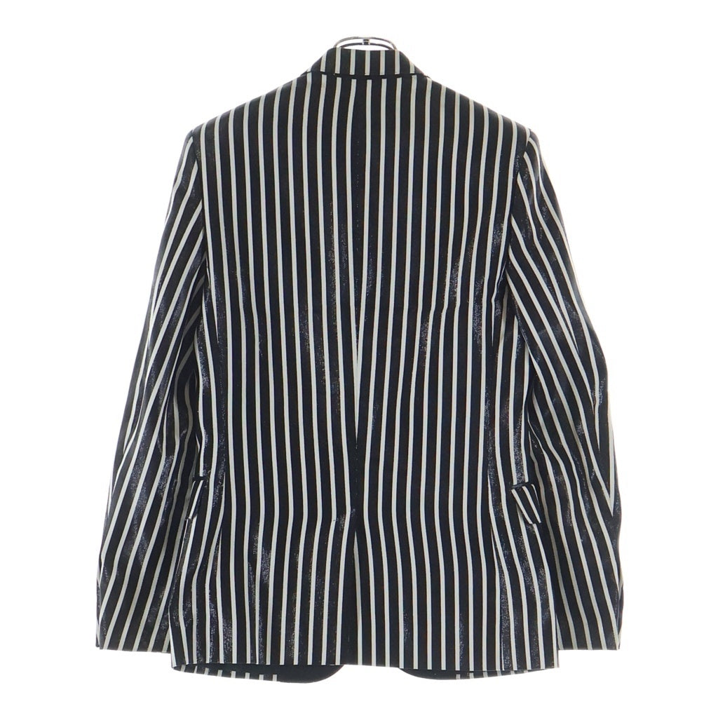 SAINT LAURENT PARIS(サンローランパリ) 13AW ストライプ柄 コーティング テーラードジャケット ブラック/ホワイト 310542 YUN59