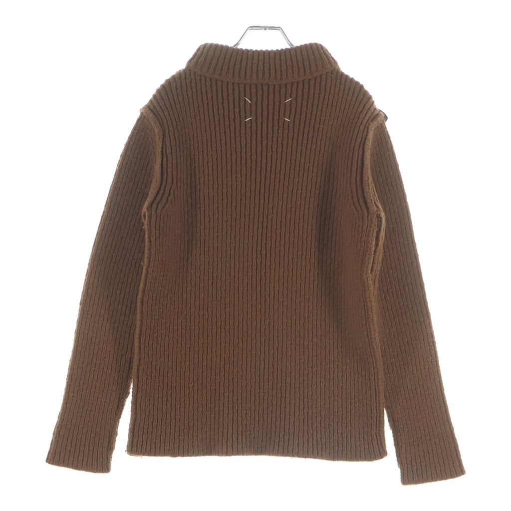 Maison Martin Margiela(メゾンマルタンマルジェラ) 99AW ディアナ期 手縫い ウール ドライバーズ 長袖ニット ブラウン