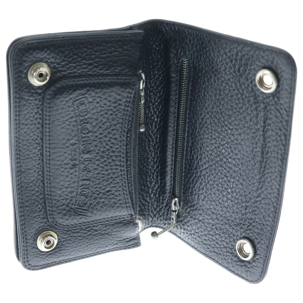 CHROME HEARTS(クロムハーツ) 2ZIP 2ジップ クロスボールボタンレザーウォレット 財布 ブラック