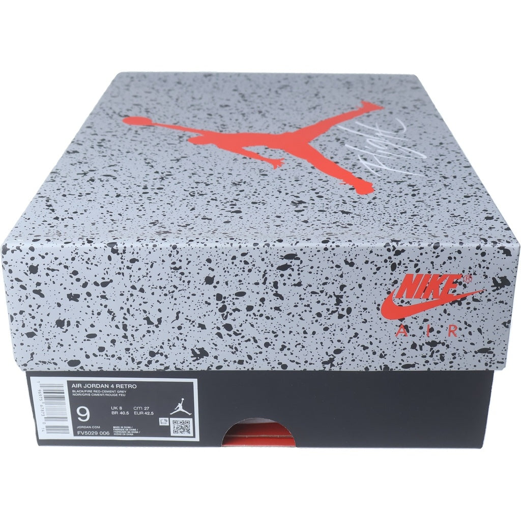 NIKE(ナイキ) AIR JORDAN 4 RETRO BRED REIMAGINED エアジョーダン4 レトロ ブレッド リイマジンド ハイカットスニーカー ブラック US9/27cm FV5029-006