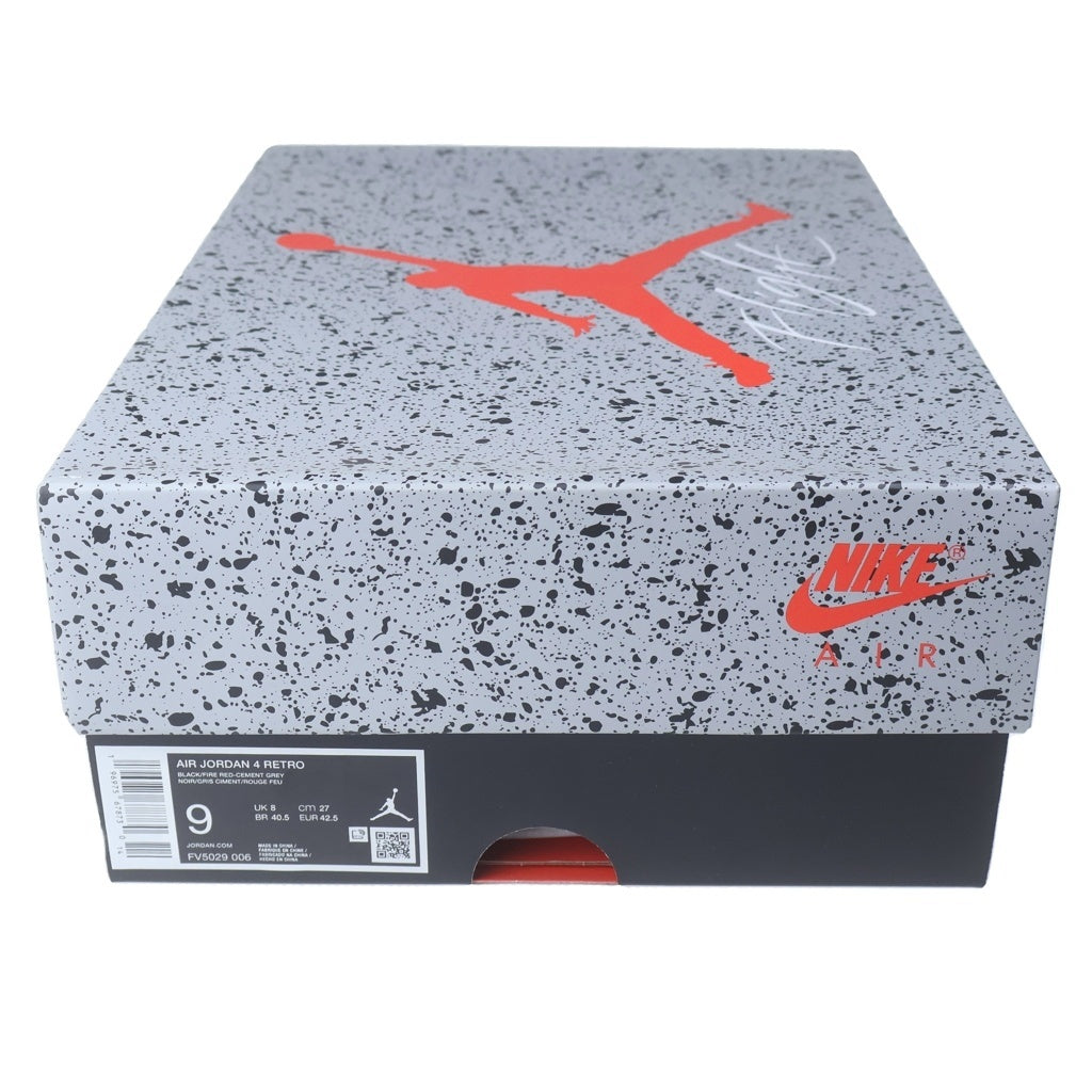 NIKE(ナイキ) AIR JORDAN 4 RETRO BRED REIMAGINED エアジョーダン4 レトロ ブレッド リイマジンド ハイカットスニーカー ブラック US9/27cm FV5029-006