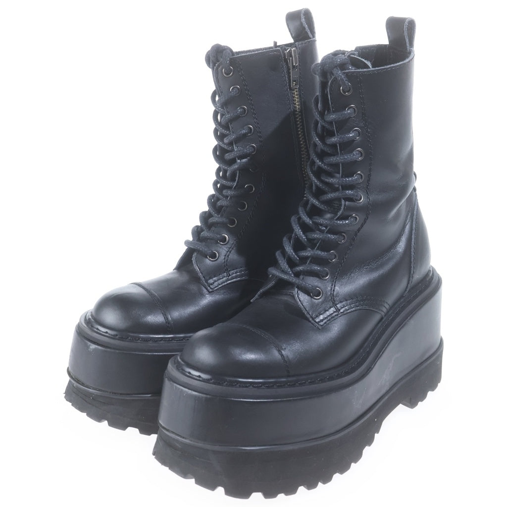 JUNYA WATANABE COMME des GARCONS(ジュンヤワタナベ コムデギャルソン) プラット フォーム レースアップ ブーツ ブラック レディース