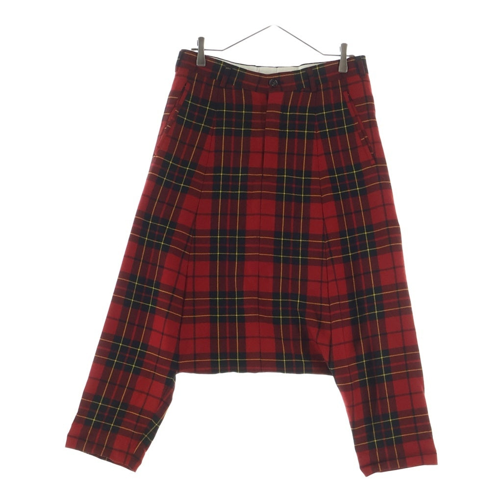 COMME des GARCONS(コムデギャルソン) チェック柄 サルエルパンツ レッド レディース GF-P050