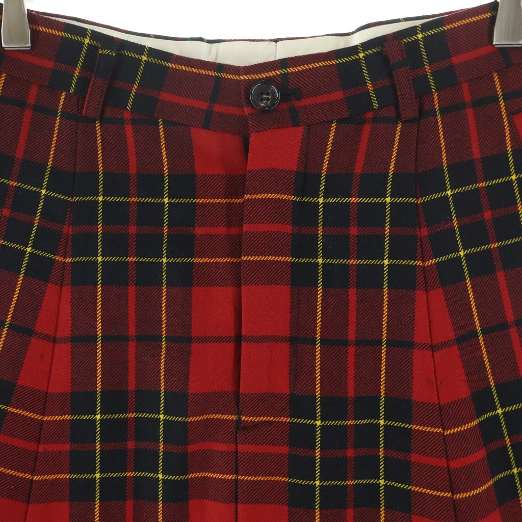 COMME des GARCONS(コムデギャルソン) チェック柄 サルエルパンツ レッド レディース GF-P050