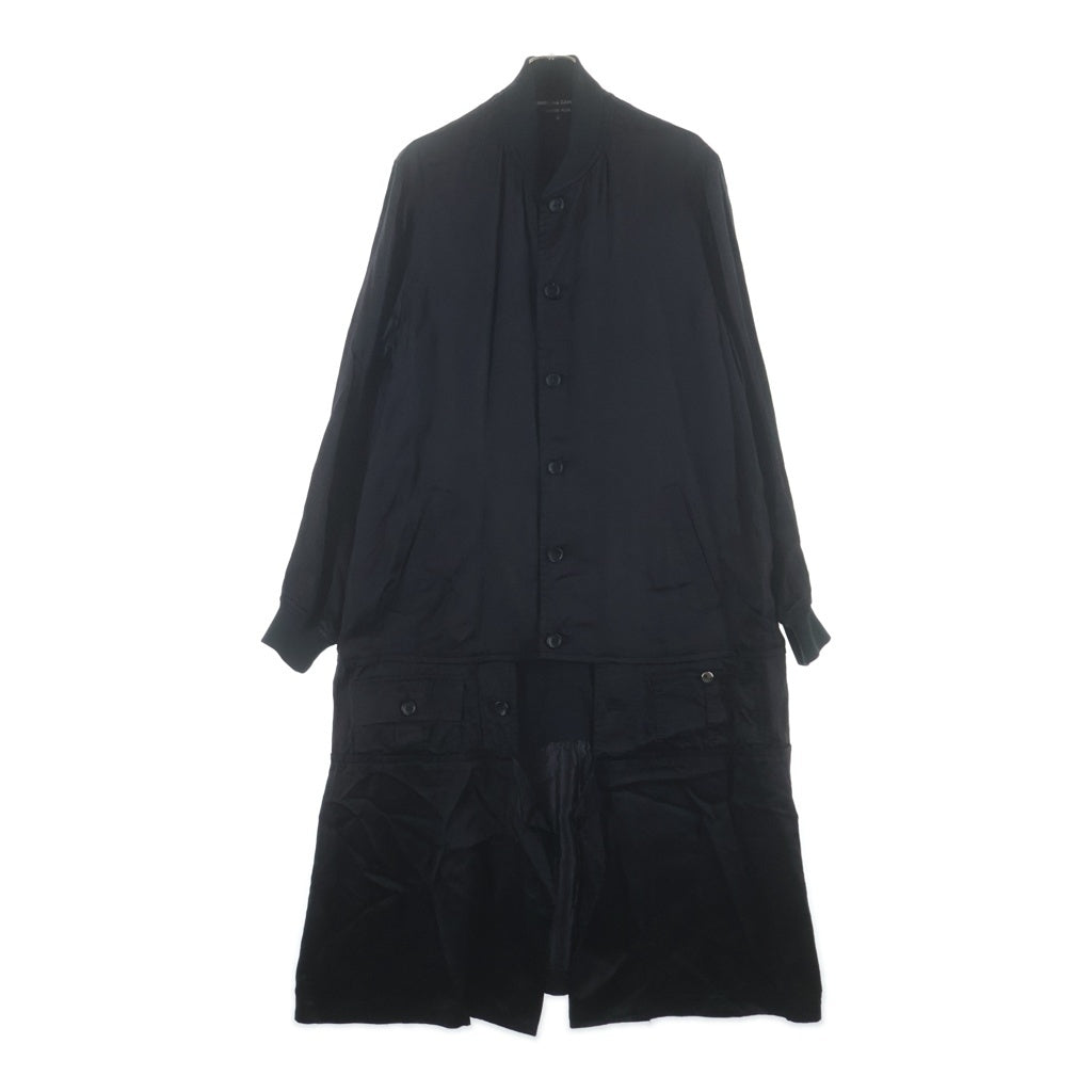 COMME des GARCONS HOMME PLUS(コムデギャルソンオムプリュス) 20SS バックプリント キュプラサテン スタッフコート ブラック PE-J087