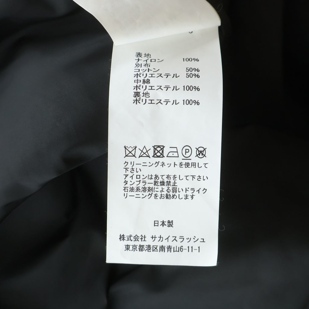 Sacai(サカイ) 20AW MA-1 NYRON TWILL COAT ナイロン ツィル コート ジップアップ ジャケット ブラック 20-05136 レディース