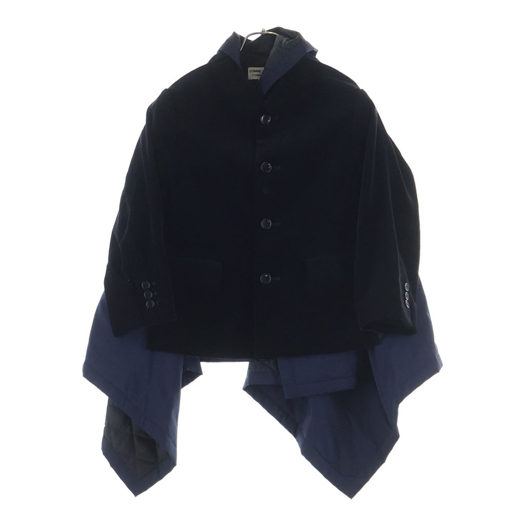 COMME des GARCONS(コムデギャルソン) ベロアキルティング ドッキングジャケット ネイビー/ブラック W16C004 レディース