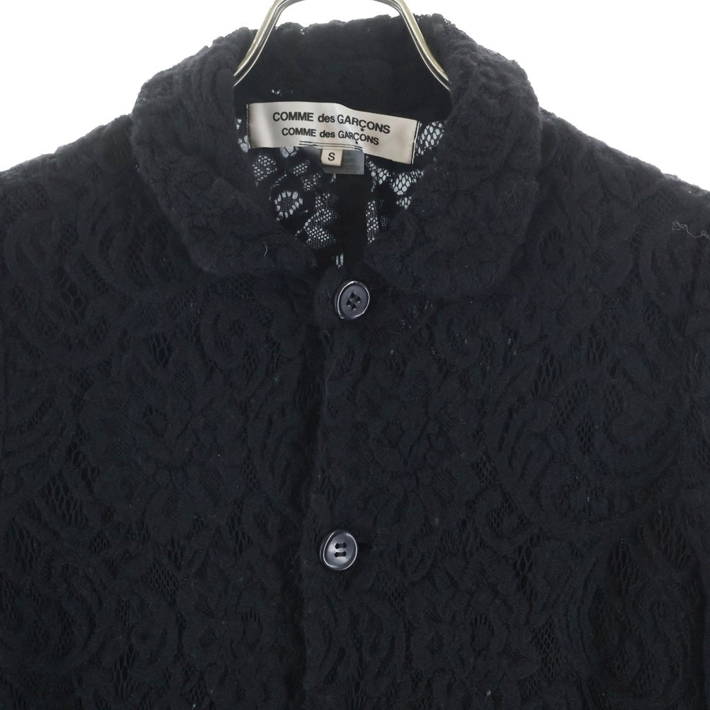 COMME des GARCONS COMME des GARCONS(コムデギャルソンコムデギャルソン) 14AW 総レース キュプラ切替 ロングコート ブラック レディース RN-J010