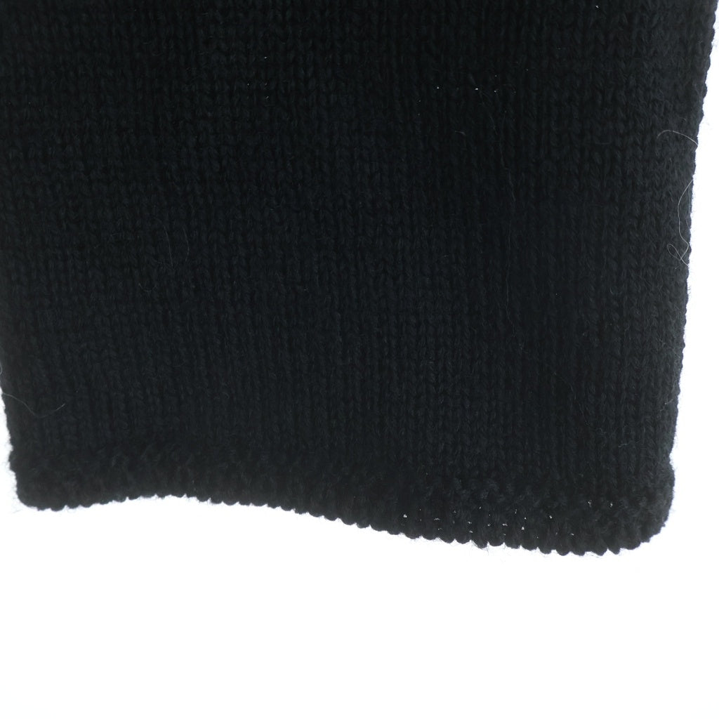COMME des GARCONS(コムデギャルソン) 22AW デザイン ペイント サイドカット クルーネック 長袖ニット セーター カットソー ブラック GJ-N008 レディース