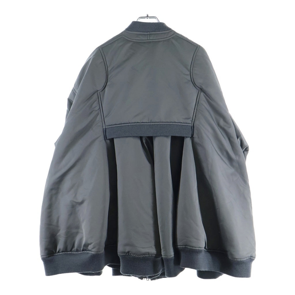 NOIR KEI NINOMIYA(ノワール ケイニノミヤ) 18AW ドッキングMA-1Aラインボンバージャケット グレー 3B-J026 3B-J026
