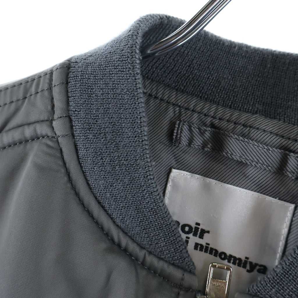 NOIR KEI NINOMIYA(ノワール ケイニノミヤ) 18AW ドッキングMA-1Aラインボンバージャケット グレー 3B-J026 3B-J026