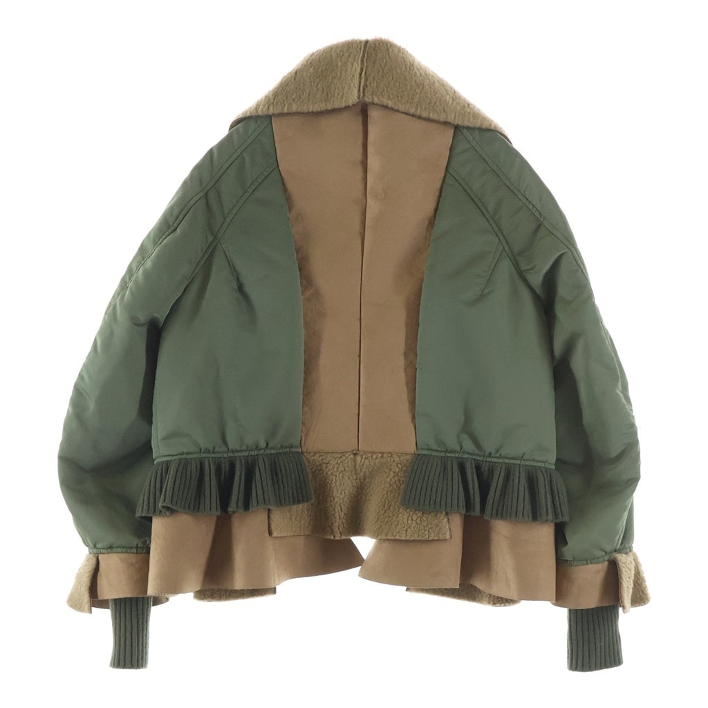 UNDERCOVER(アンダーカバー) 23AW フェイクムートン切り替え MA-1 ジップアップ ジャケット カーキ/ベージュ UC2C8202 レディース