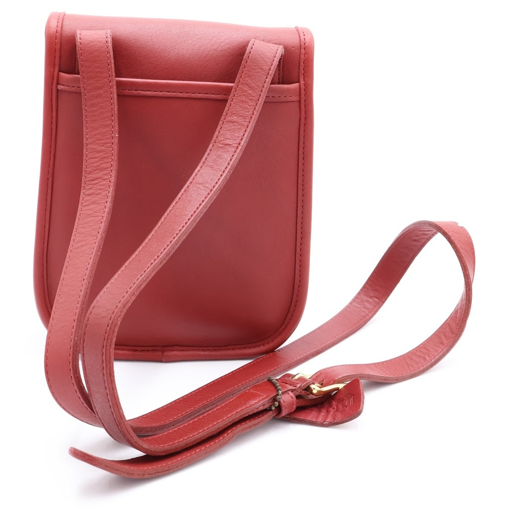 COACH(コーチ) レザー ショルダー バッグ 金具 レッド レディース