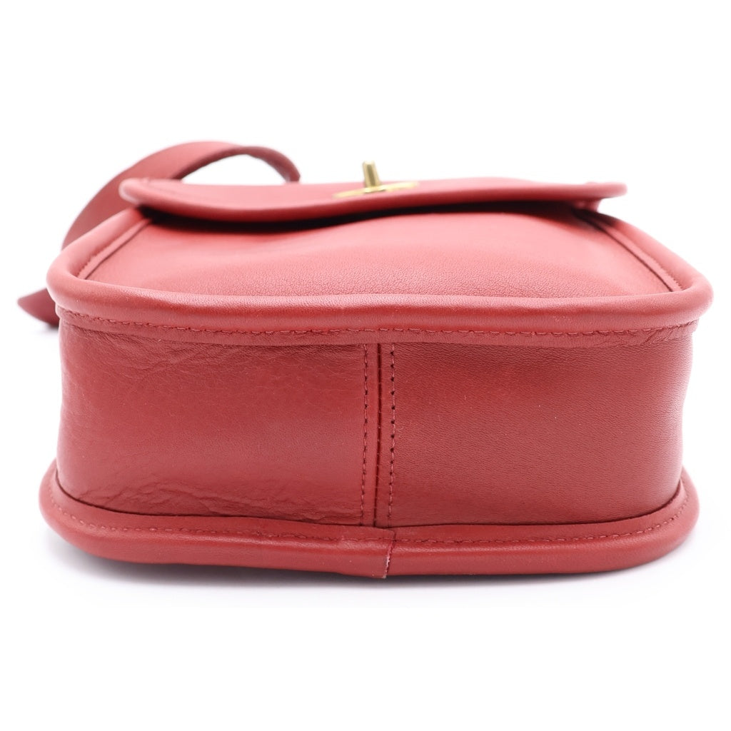 COACH(コーチ) レザー ショルダー バッグ 金具 レッド レディース