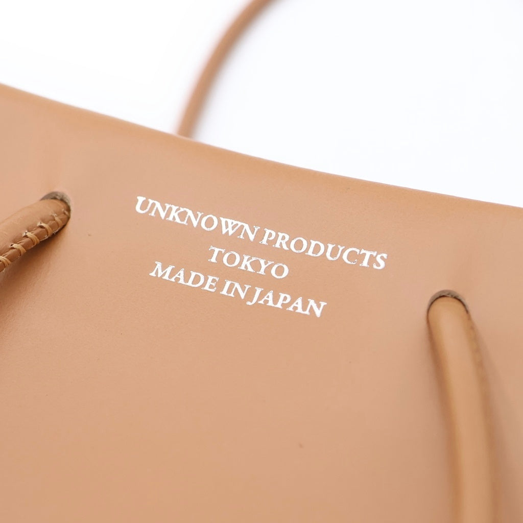 NO BRAND(ノーブランド) UNKNOWN PRODUCTS アンノウンプロダクツ フロント ロゴ レザー ショルダーバッグ ブラウン UPLRB035 レディース