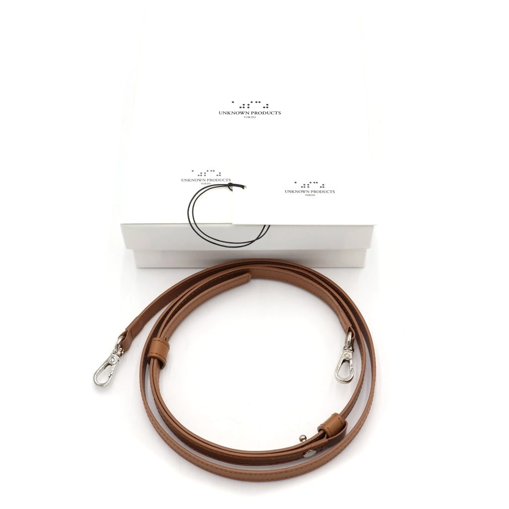 NO BRAND(ノーブランド) UNKNOWN PRODUCTS アンノウンプロダクツ フロント ロゴ レザー ショルダーバッグ ブラウン UPLRB035 レディース