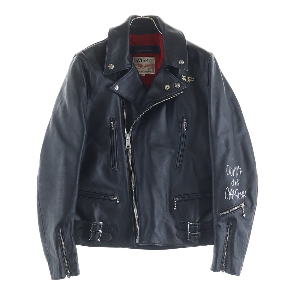 Lewis Leathers(ルイスレザー) 15AW ×COMME des GARCONS Forever LIGHTNING コムデギャルソン フォーエバー ライトニング ダブルライダースジャケット KZ-J001
