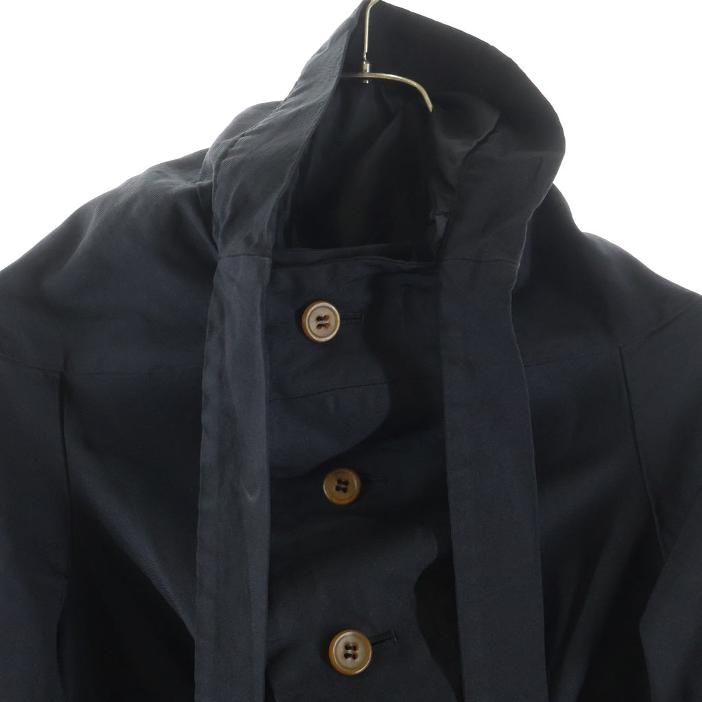 COMME des GARCONS(コムデギャルソン) 15AW トレンチコート ボタンフライ ポリ縮絨 ブラック GQ-J051 レディース