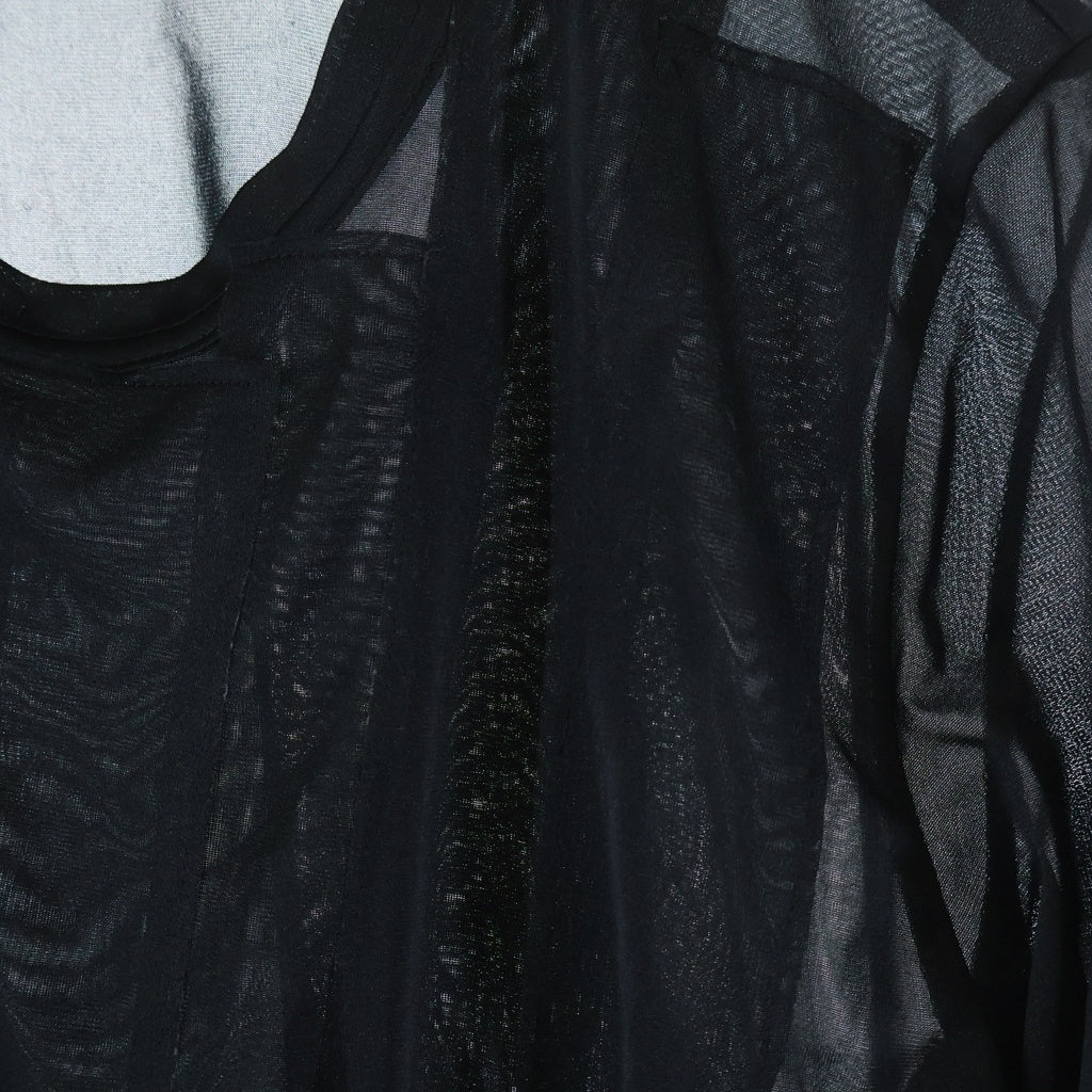 COMME des GARCONS COMME des GARCONS(コムデギャルソンコムデギャルソン) クルーネック シースルー 長袖Tシャツ カットソー ブラック RF-T019 レディース