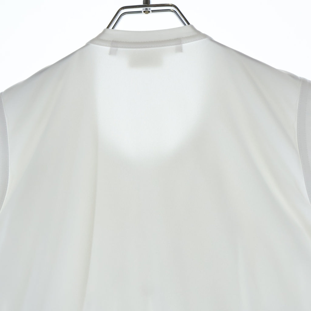 COMME des GARCONS COMME des GARCONS(コムデギャルソンコムデギャルソン) 21W フロント フリル クルーネック ノースリーブ Tシャツ カットソー ホワイト レディース RI-T004