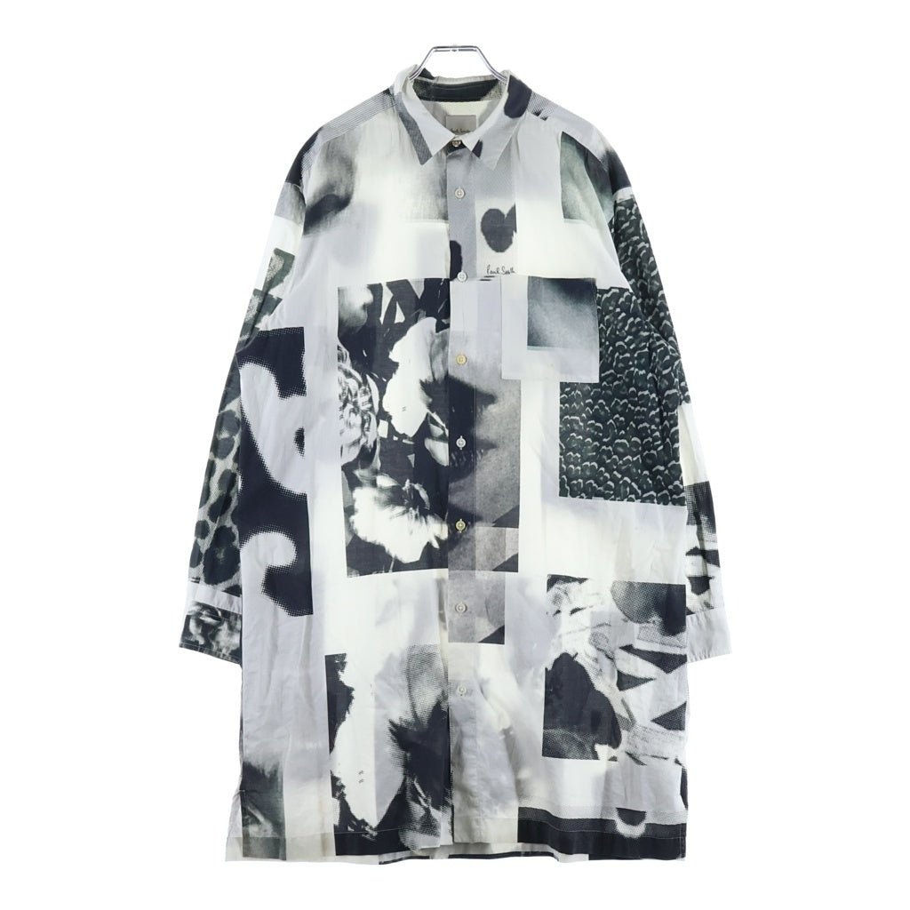 Paul Smith(ポールスミス) グラフィック プリント 長袖シャツ ホワイト/ブラック PF-CR-45120