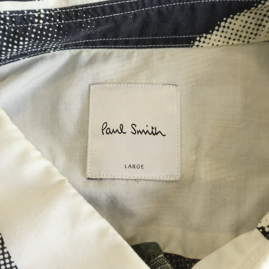 Paul Smith(ポールスミス) グラフィック プリント 長袖シャツ ホワイト/ブラック PF-CR-45120
