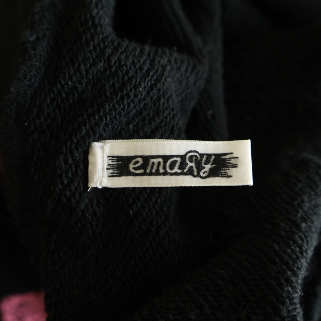 NO BRAND(ノーブランド) EMARY エメリー ダメージ加工 ノースリーブ パーカー ブラック EMSS24H011