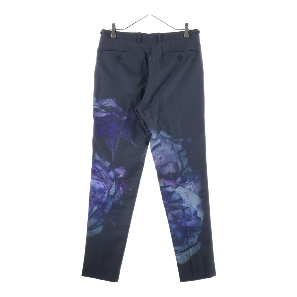LAD MUSICIAN(ラッドミュージシャン) 22SS WOOL GABARDINE RAIN FLOWER ウール ギャバジン レイン フラワー ストレート パンツ グレー 2122-560