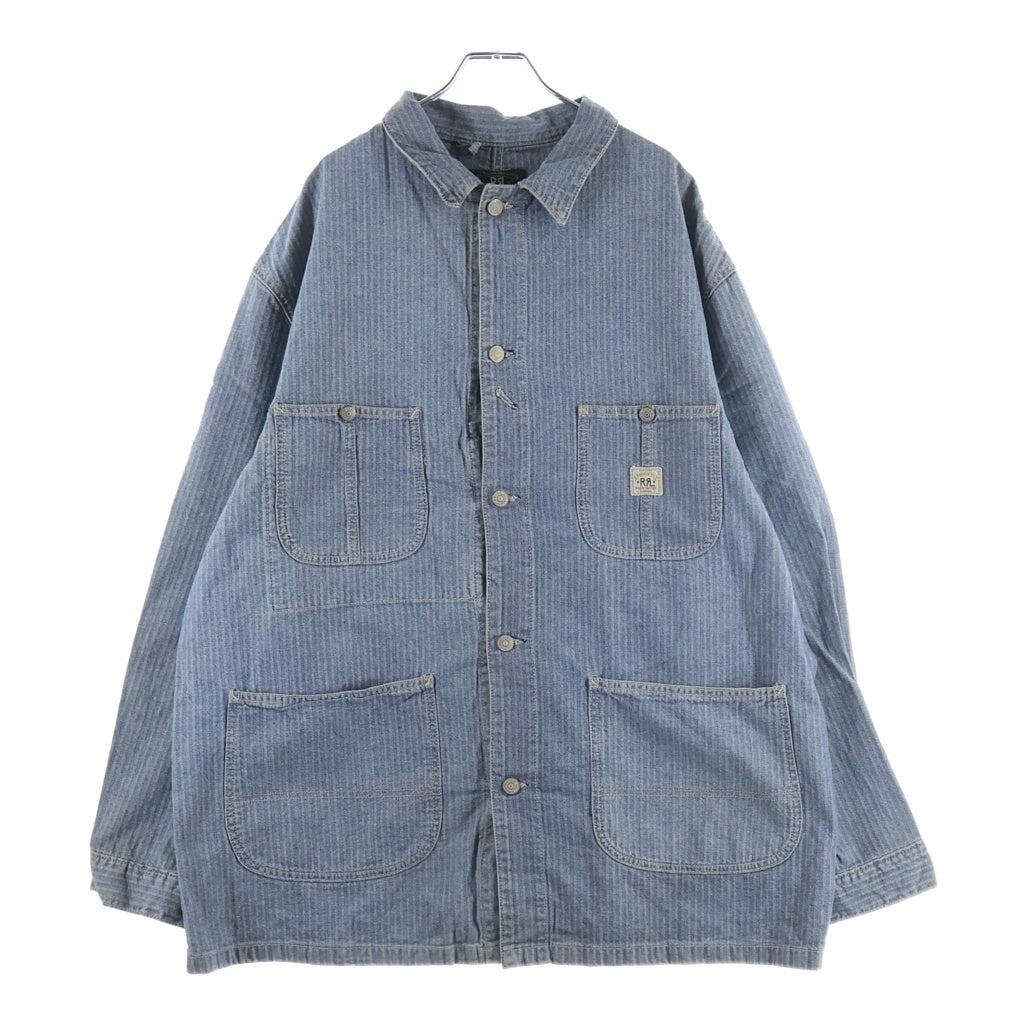 RRL(ダブルアールエル) 90S 三ツ星タグ ヘリンボーン デニム カバーオール ライトブルー