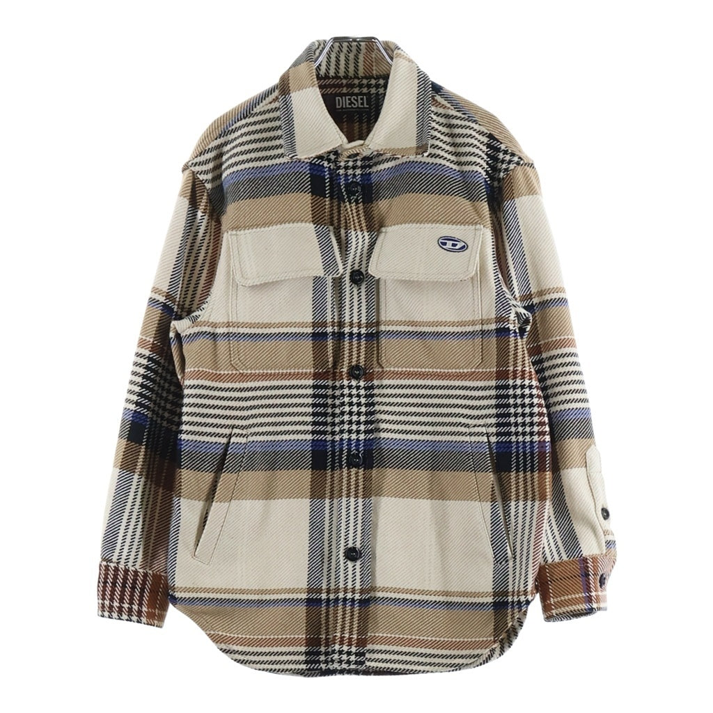 DIESEL(ディーゼル) S-CONRY フロントロゴ チェック柄 ウール 長袖シャツ ブルゾン マルチ A03579
