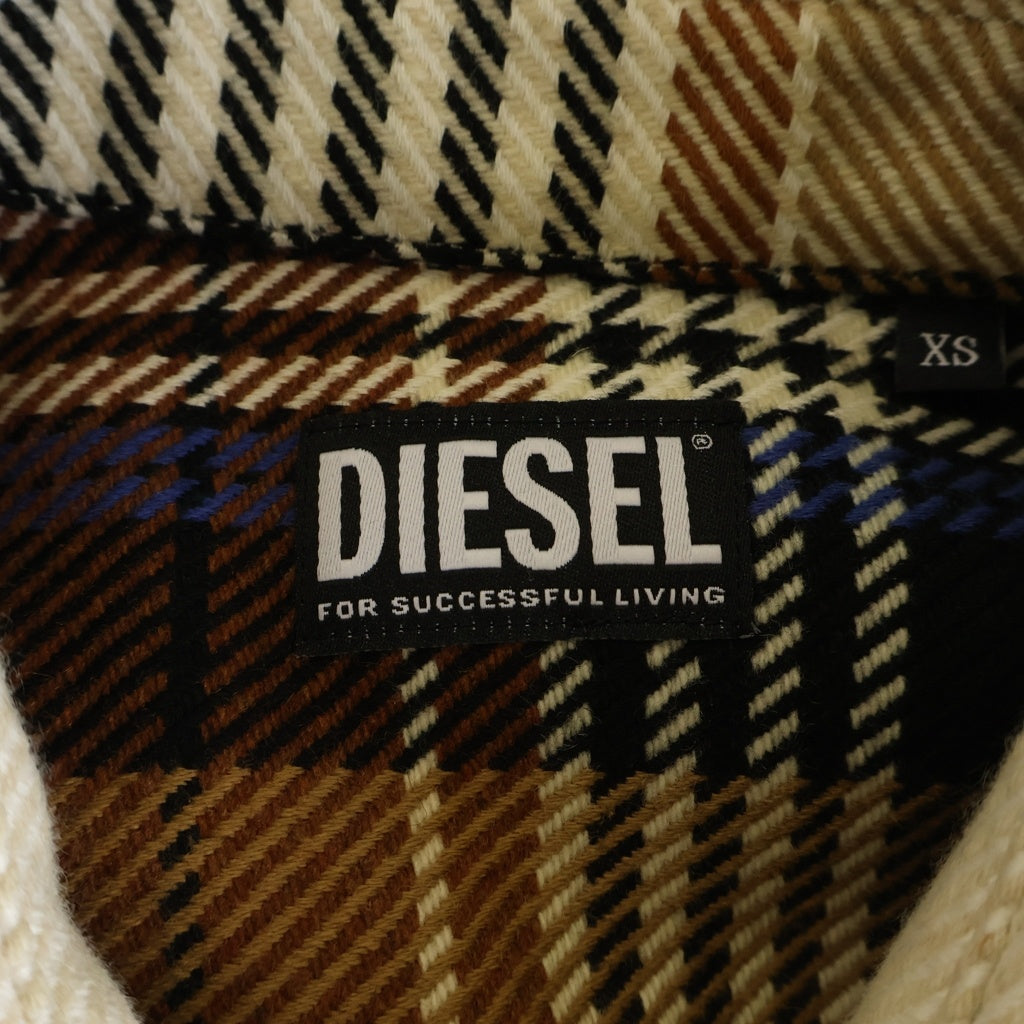 DIESEL(ディーゼル) S-CONRY フロントロゴ チェック柄 ウール 長袖シャツ ブルゾン マルチ A03579