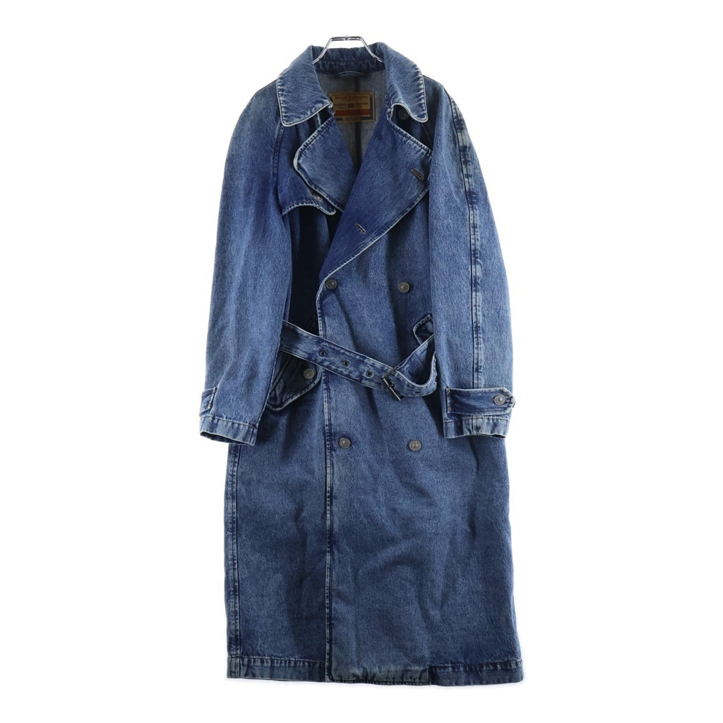 DIESEL(ディーゼル) D-DELIRIO ダブルブレスト デニムロングコート ライトブルー A03873