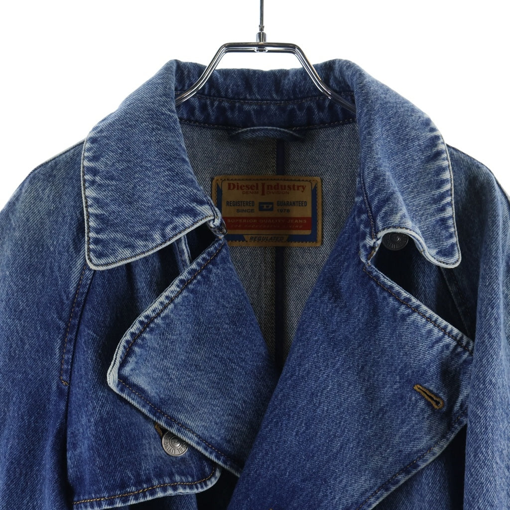 DIESEL(ディーゼル) D-DELIRIO ダブルブレスト デニムロングコート ライトブルー A03873