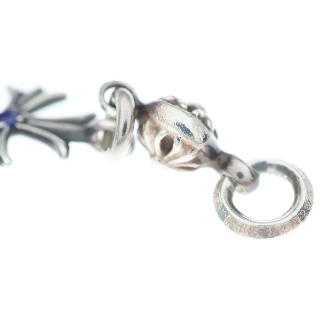 CHROME HEARTS(クロムハーツ) 1B TNY CH CRS AFTER 1SAP 1ボールタイニーCHクロス アフターサファイア チャーム シルバーネックレス