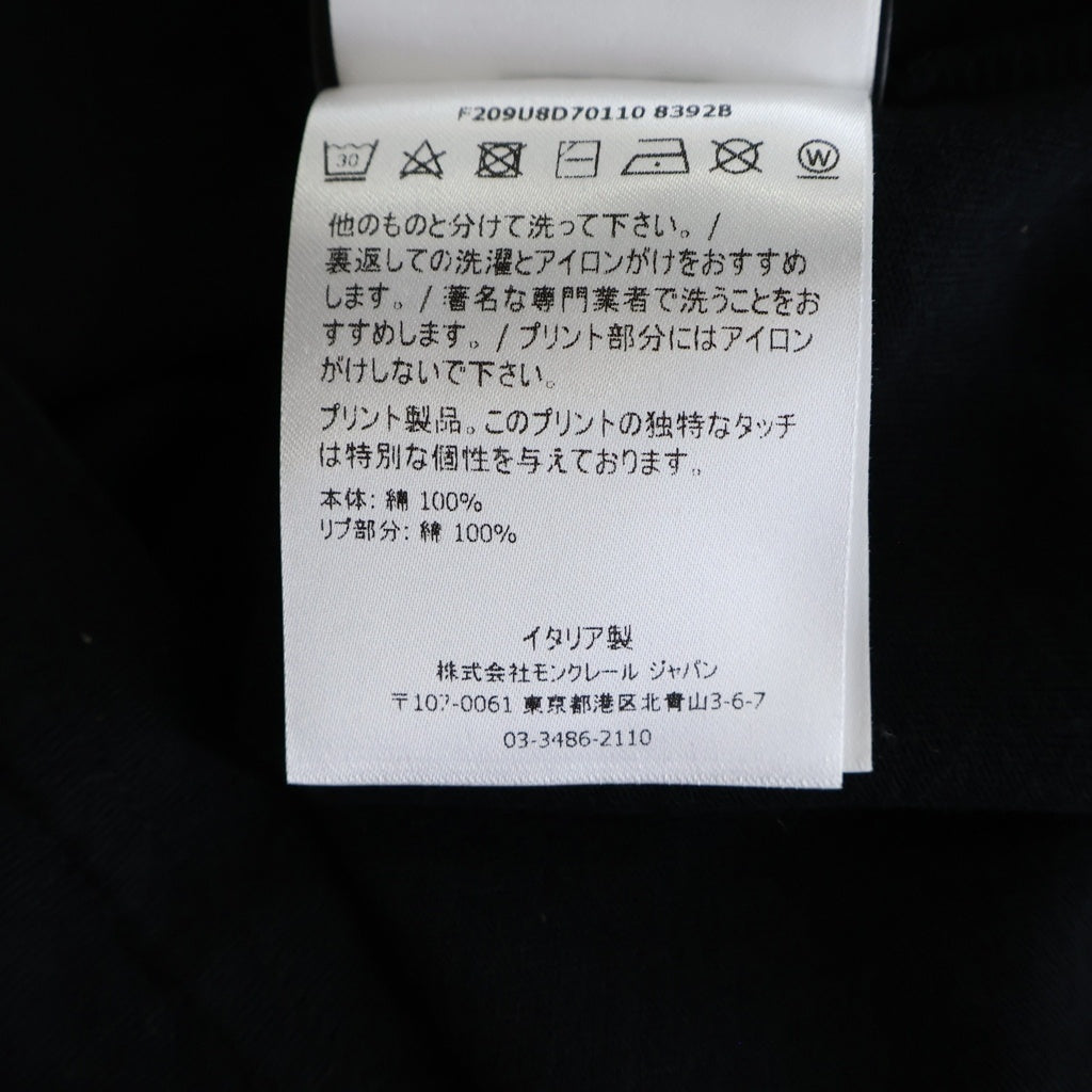 MONCLER(モンクレール) 20AW ×FRAGMENT THUNDERBOLT PROJECT フラグメント サンダーボルトプロジェクト クルーネック 長袖Tシャツ カットソー ブラック F209U8D70110