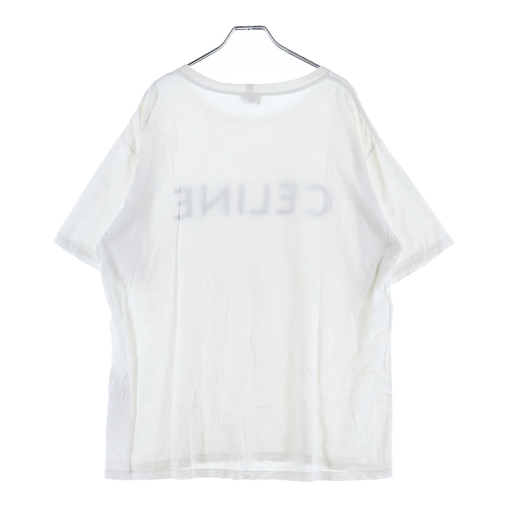 CELINE(セリーヌ) フロントロゴプリント クルーネック半袖Tシャツカットソー ホワイト 2X681671Q